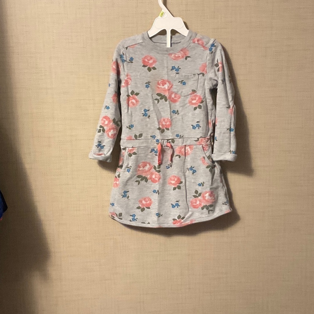 Floral Gray Kids Casual Dress